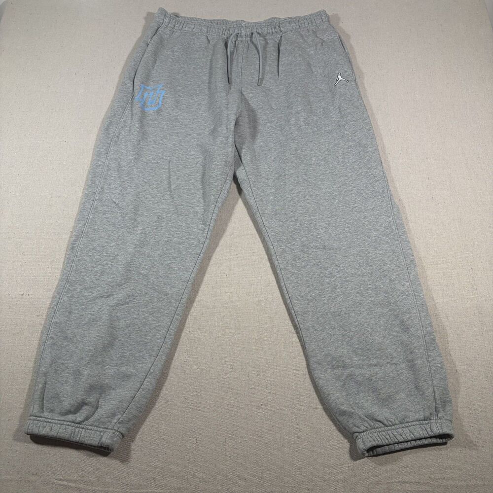 Air Jordan Marquette Golden Eagles MU Gray Fleece Sweatpants Joggers Mens XL